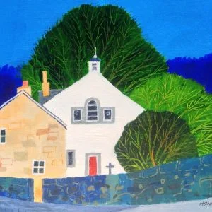Kirkmicahel Village painted by Andrew Hunter